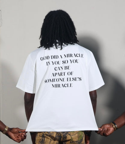 MIRACLE IN MOTION Signature Tee (White/Oversized)