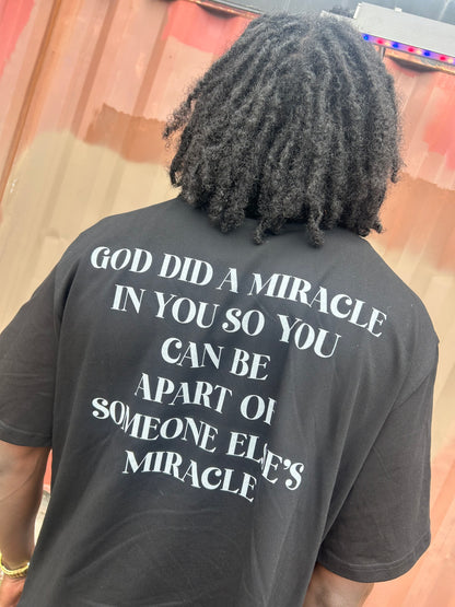 MIRACLE IN MOTION Signature Tee (Black/Oversized)